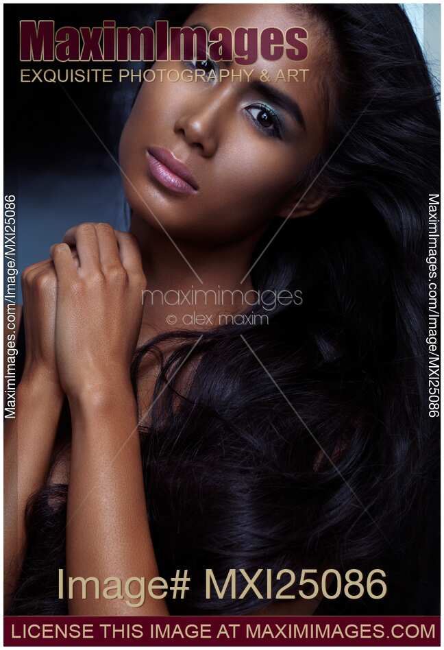 Expressive emotional beauty portrait of young woman