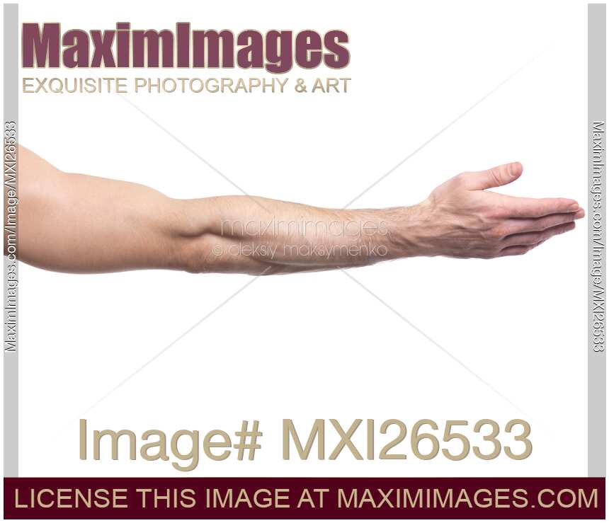 Extended man arm isolated