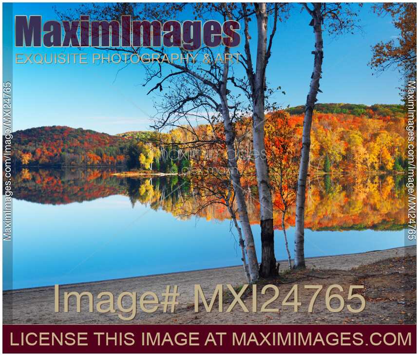 Fall nature scenery at Arrowhead lake