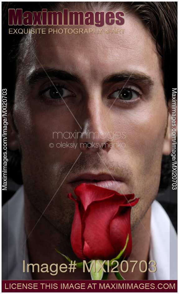 Fasce of a Man with a Red Rose