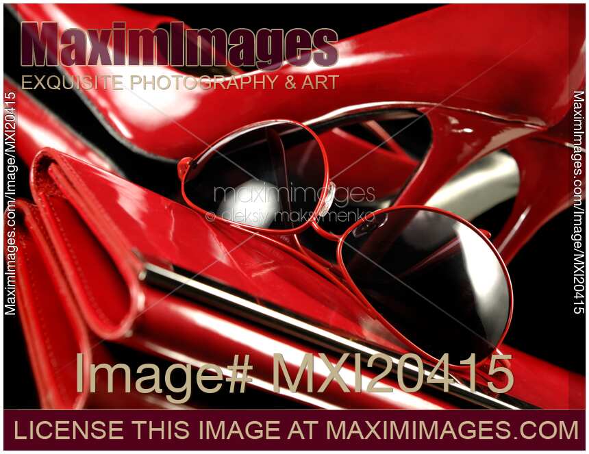 Fashion Accessories Red Handbag Shoes Sunglasses