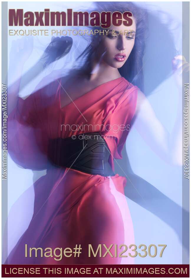 Fashion Photo of a Woman in Shining Blue Settings