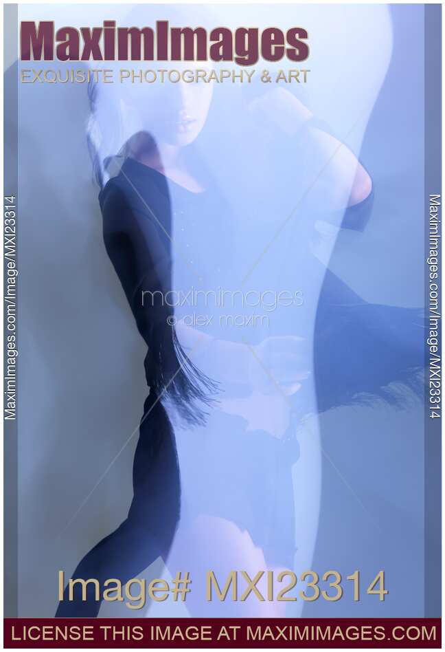 Fashion Photo of a Woman in Shining Blue Settings
