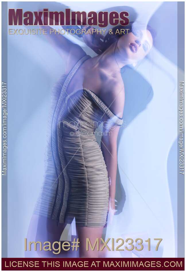 Fashion Photo of a Woman in Shining Blue Settings