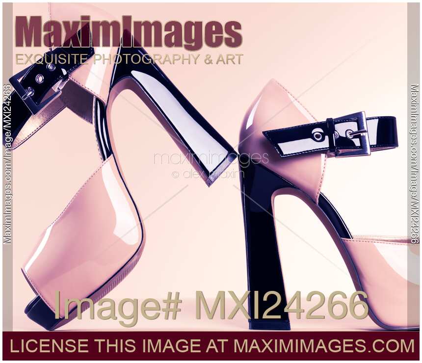 Fashionable high heel shoes artistic still life