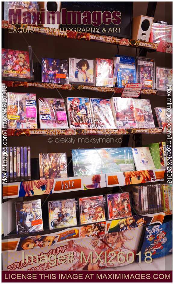 Fate anime DVDs on store display