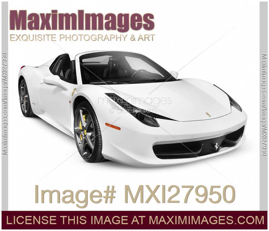 Ferrari 458 Spider supercar sports car isolated on white