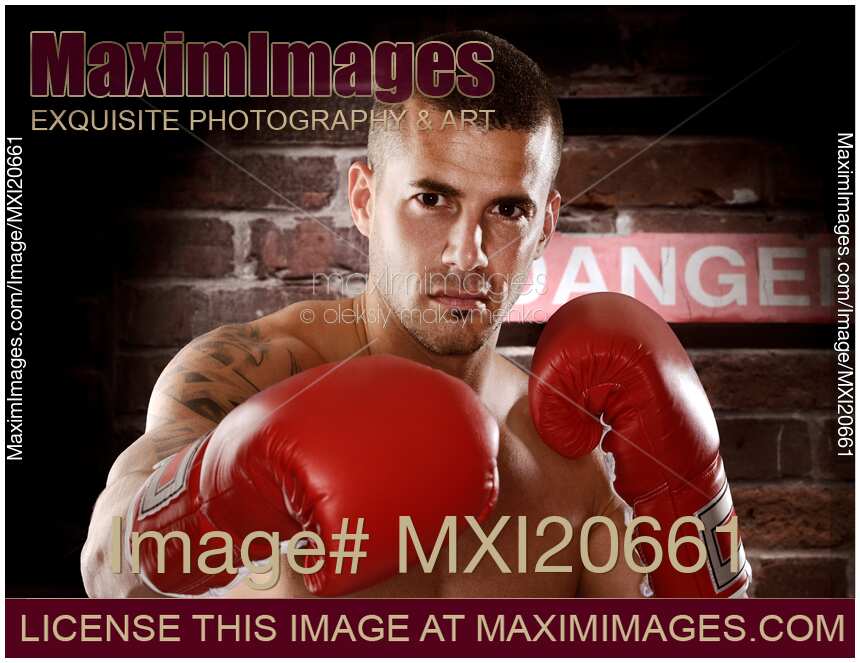 Fighter in boxing gloves
