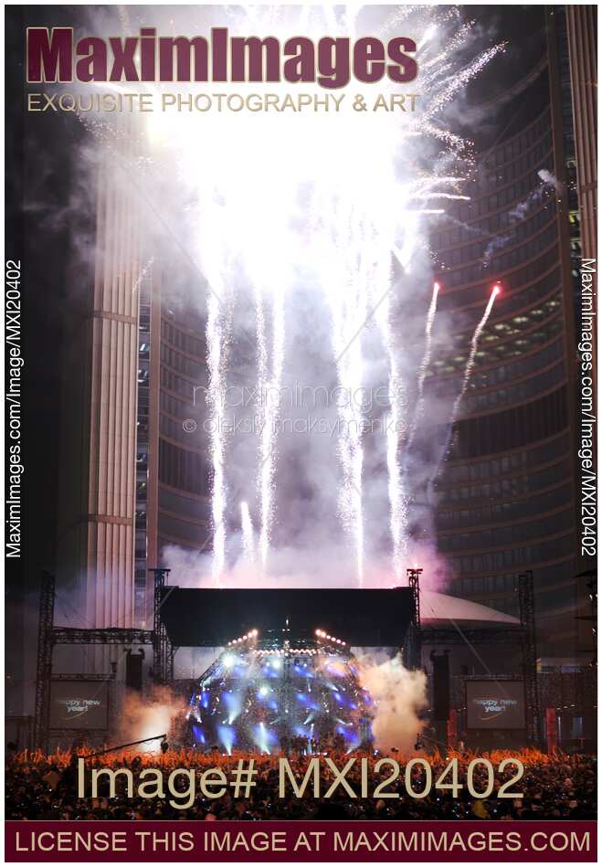 Fireworks at Nathan Phillips Square Toronto