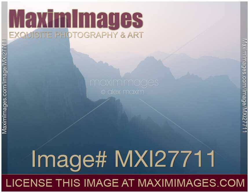 Foggy mountan landscape scenery in Zhangjiajie China