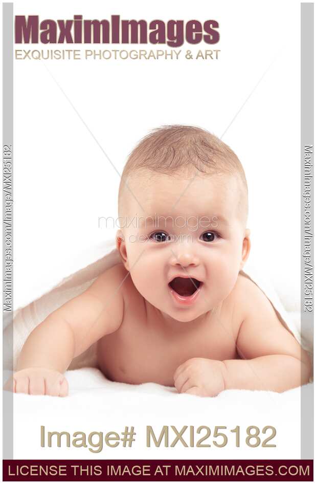 Four Month Old Baby Boy with Joyous Expression