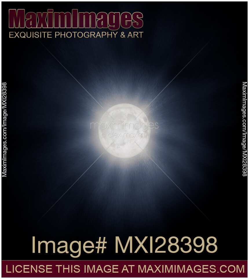 Full moon with glowing halo