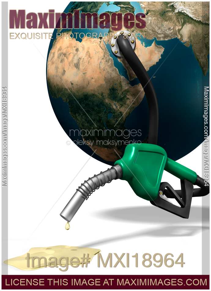Gas pump nozzle non-renewable resources concept
