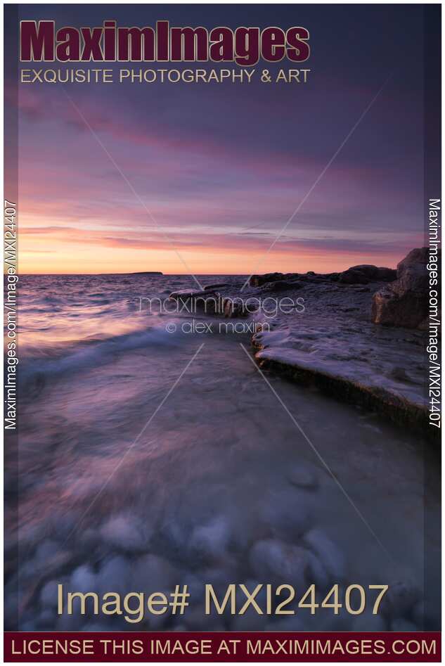 Georgian Bay shore at sunset