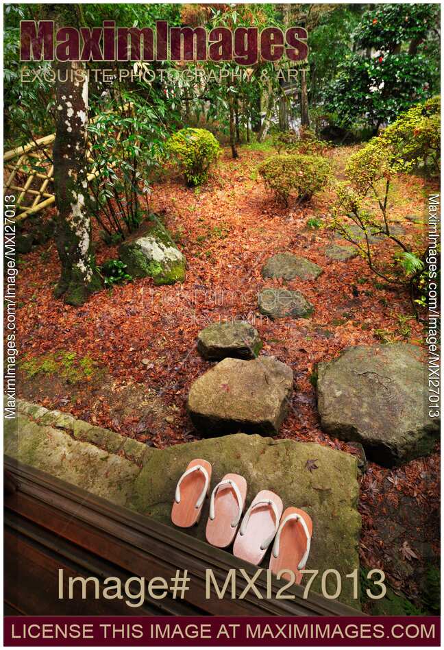 Geta shoes in Japanese garden