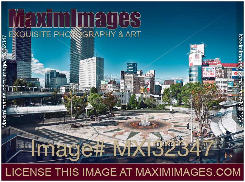 Gifu city panoramic view from Gifu Station Gifu-eki Modern downtown architecture Japan