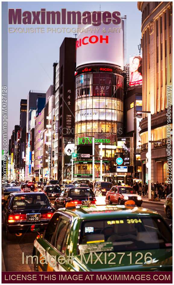 Ginza Tokyo streets at night