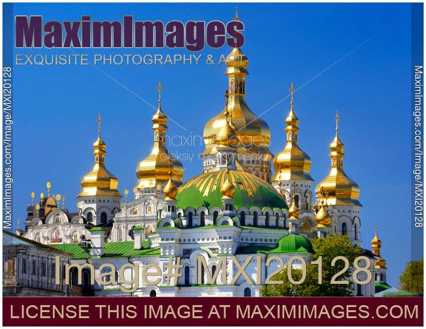 Golden Cupola of the Mother of God Assumption Church in Kiev Ukraine