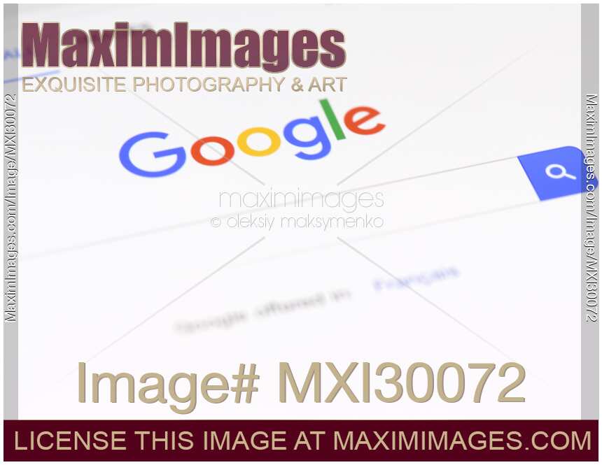 Google search website on the screen
