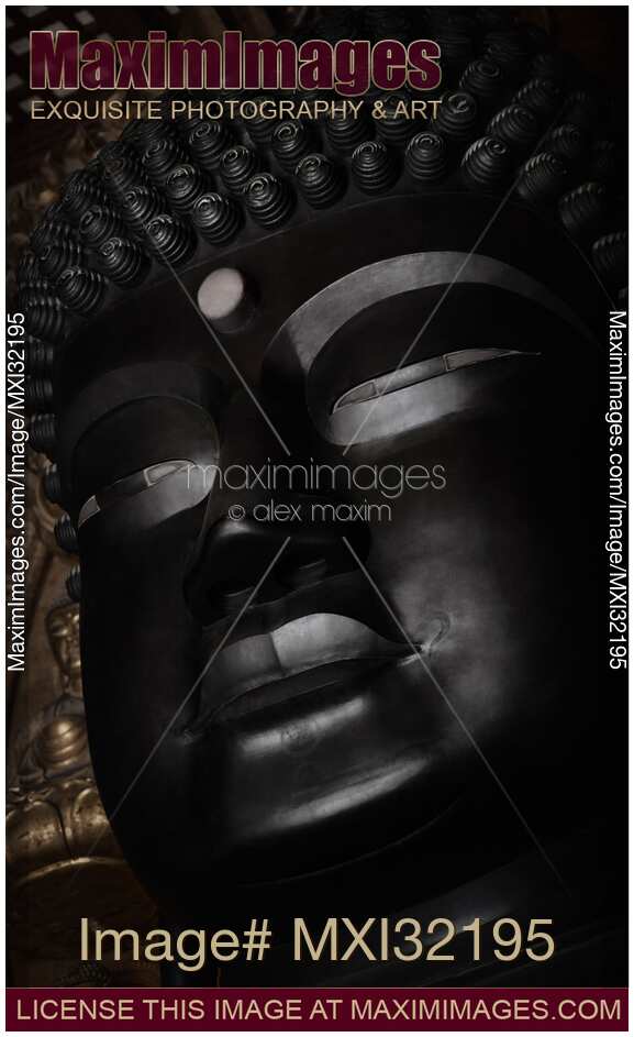 Great Buddha statue face in Daibutsuden Great Buddha Hall of Todai-ji temple