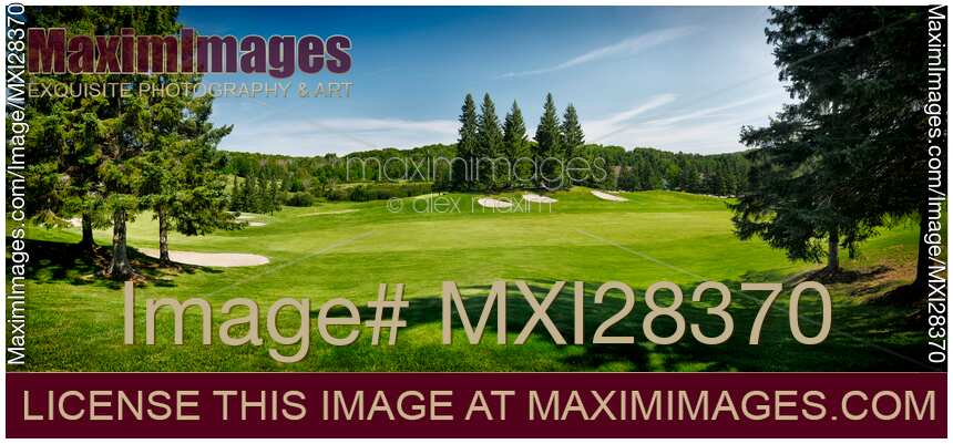 Gree golf course panorama in Muskoka Canada