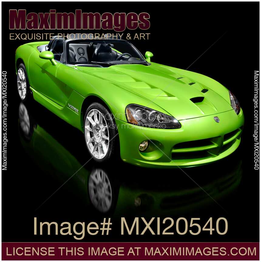 Green 2008 Dodge Viper SRT10 Roadster sports car