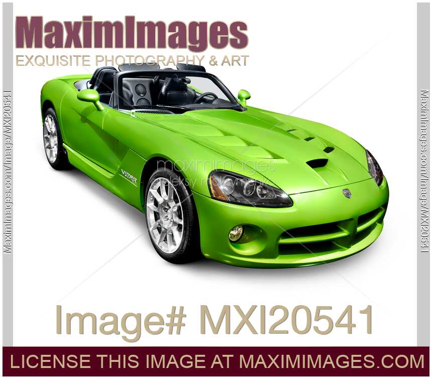 Green Dodge Viper SRT10 Roadster sports car