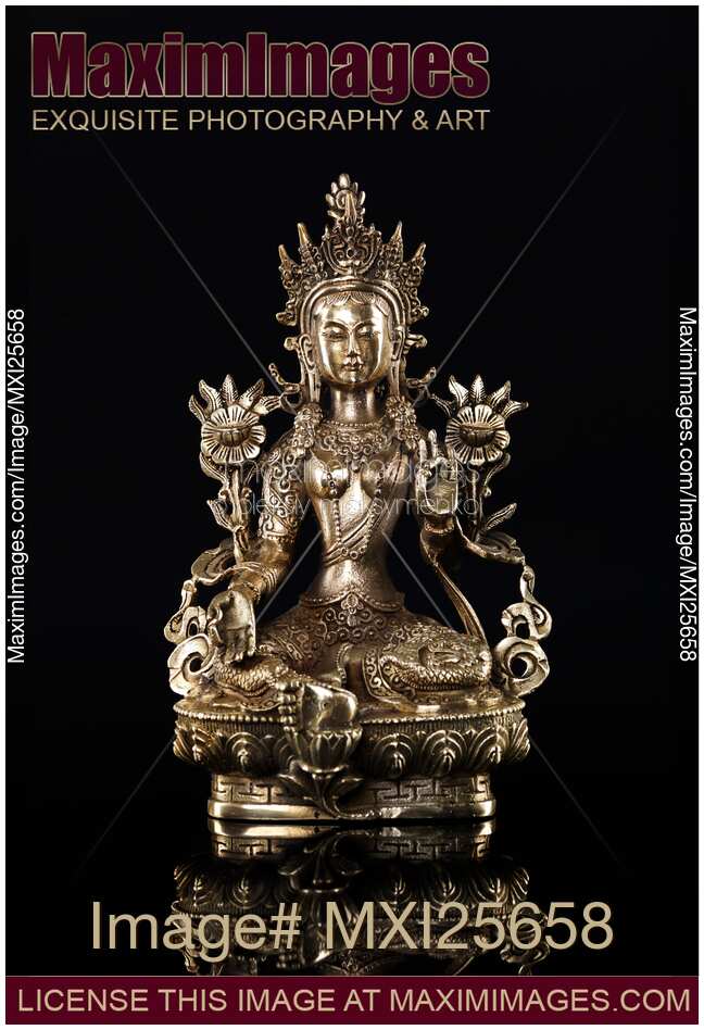 Green Tara Buddhist goddess statue