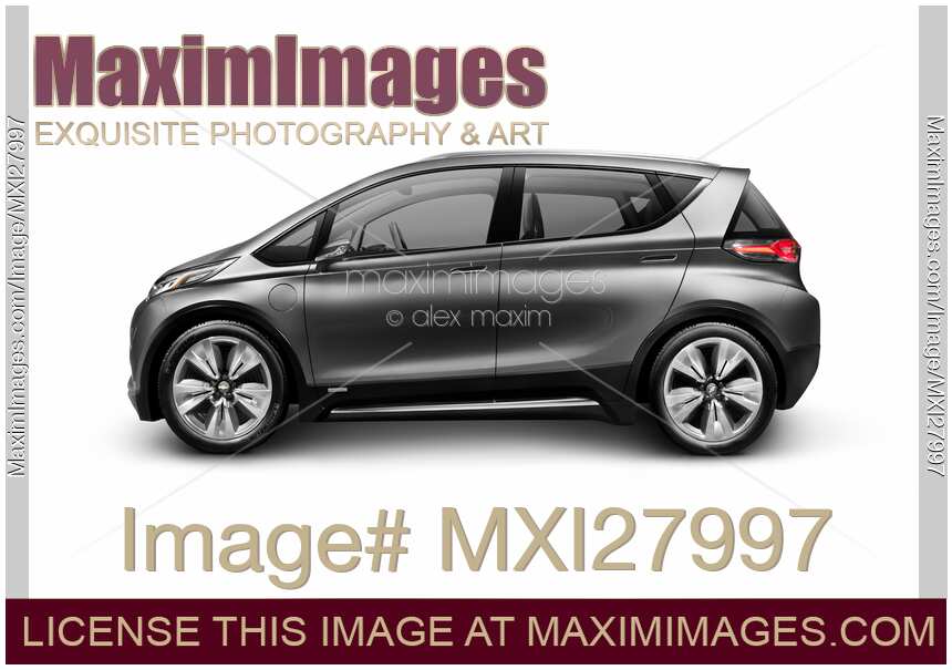 Grey Chevrolet Bolt EV concept electric car side view