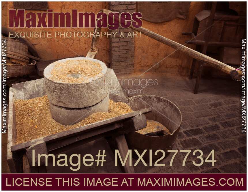 Gristmill ancient stone grain mill