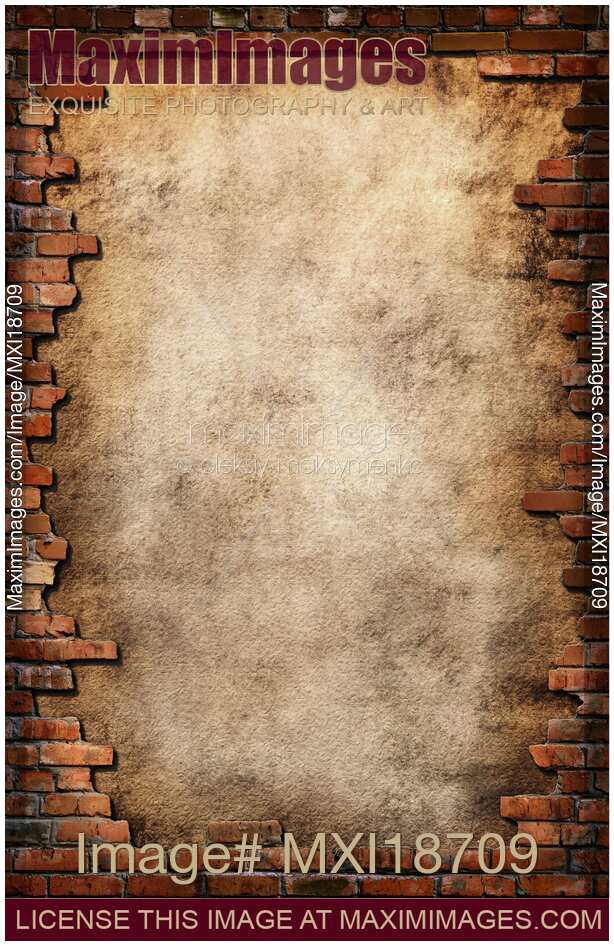 Grungy wall brick frame background
