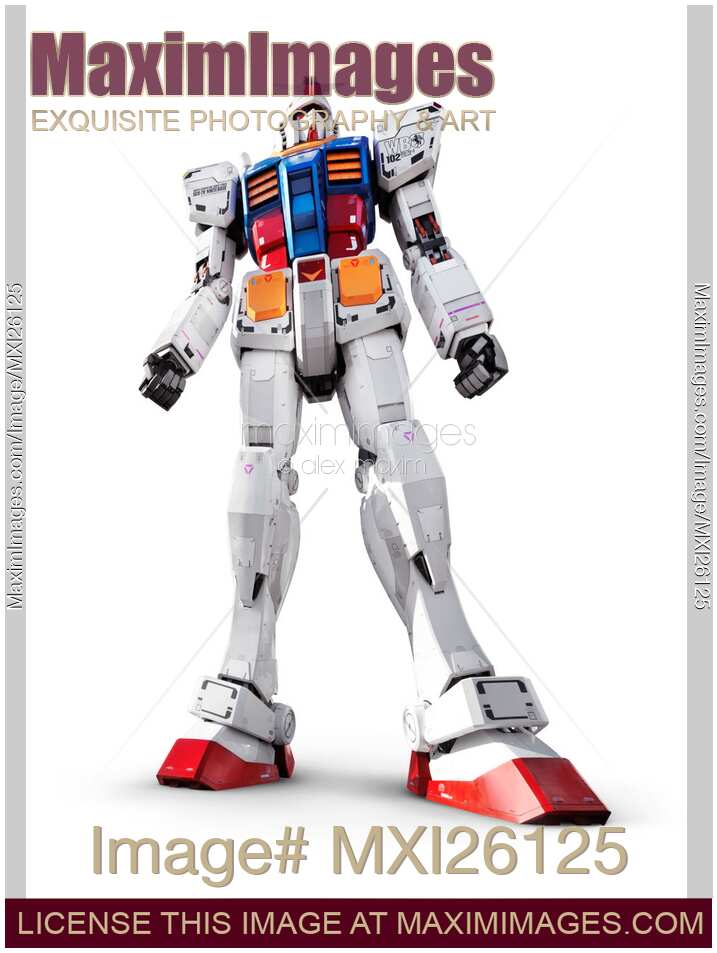 Gundam RX-78-2 statue isolated on white