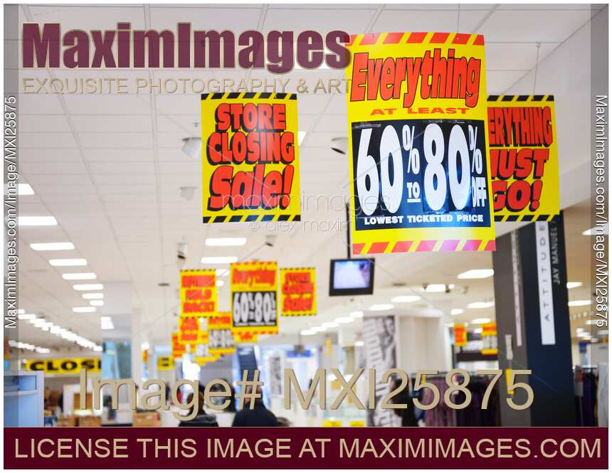 Half empty Sears store closing sale in Toronto
