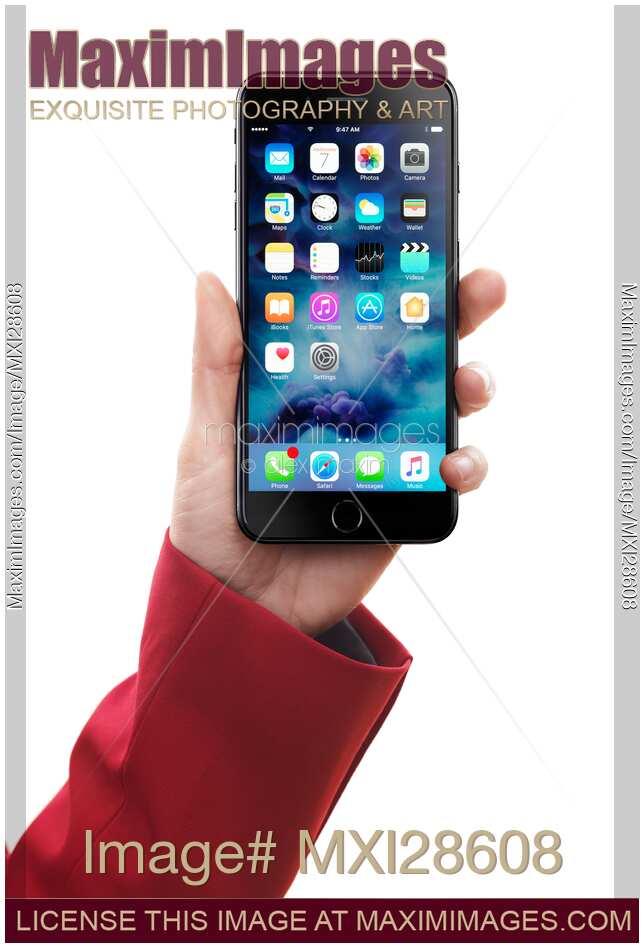 Hand holding Apple iPhone 7 Plus
