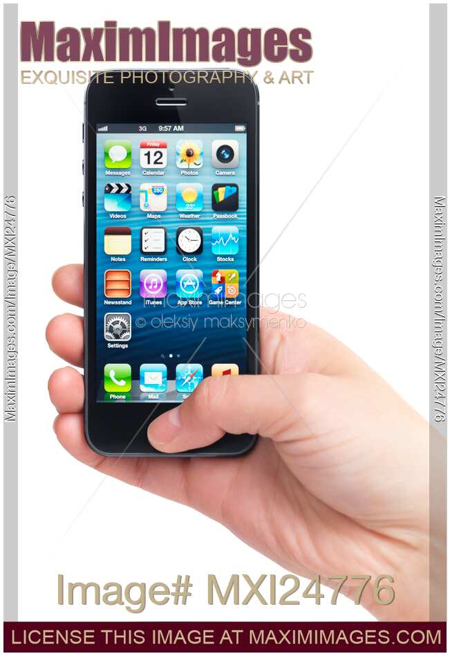 Hand holding iPhone 5