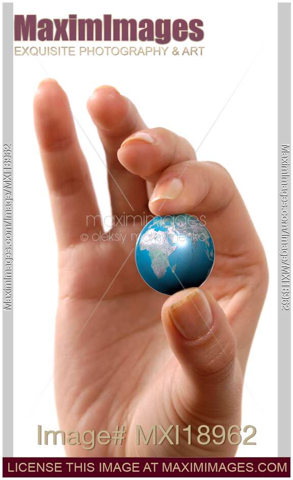 Hand Holding Small Planet Earth