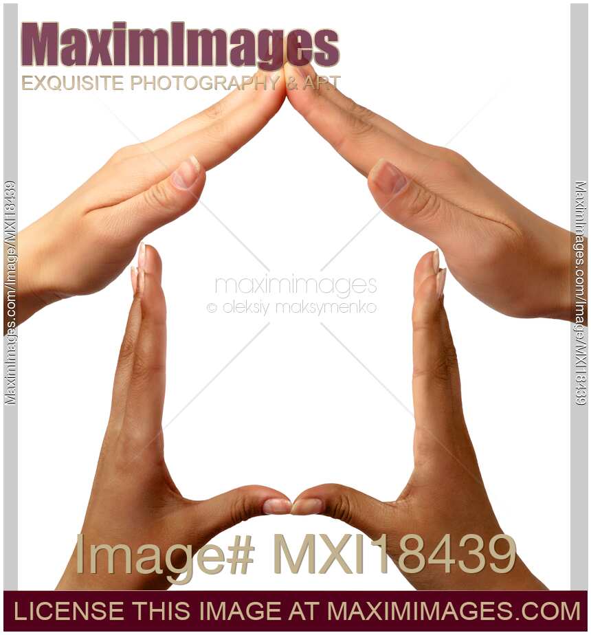 Hands making home symbol