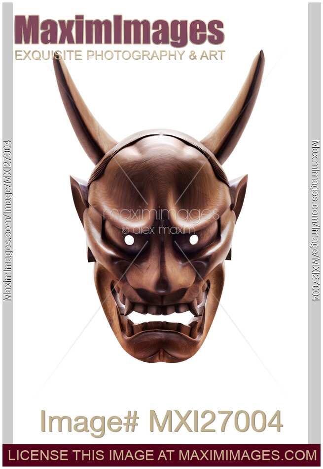 Hannya Japanese demon wooden mask
