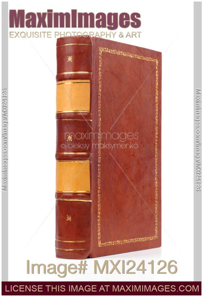 Stock photo Hardcover leather bound book MaximImages