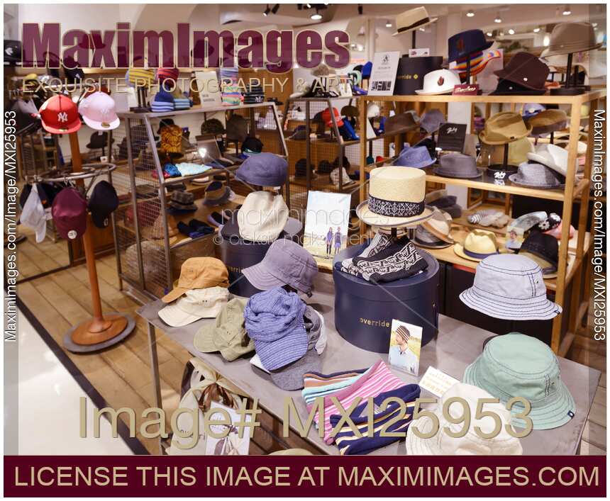 Headwear hats in store