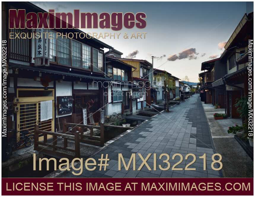 Hida-Furukawa old town street Japan