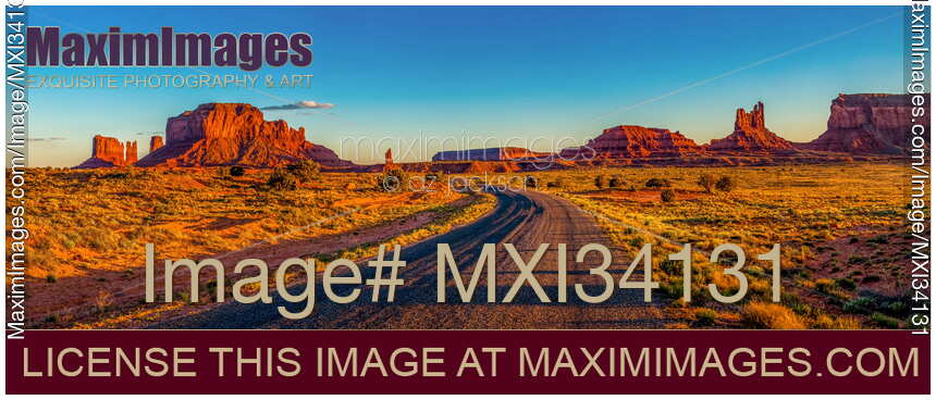 Highway along the Monument Valley Arizona USA Panoramic landscape scenery