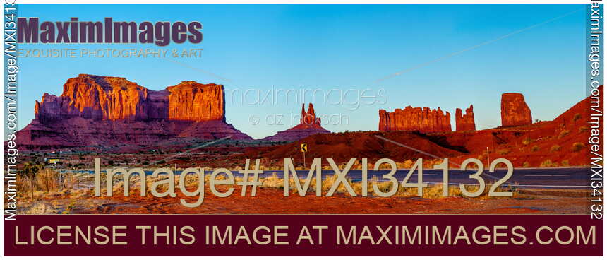 Highway along the Monument Valley Arizona USA