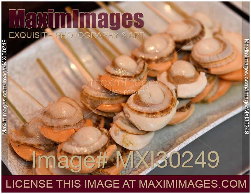 Photo Of Hotate Yaki Grilled Scallop On A Stick At A Japanese