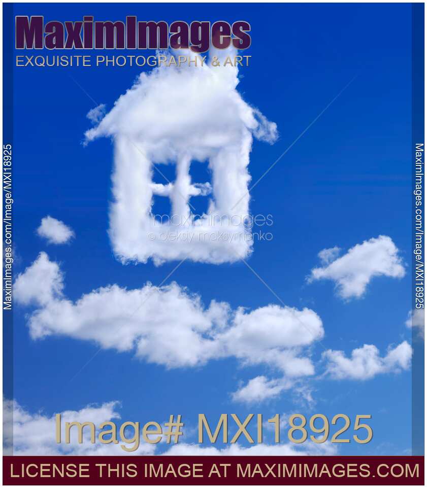 House made of clouds in the sky