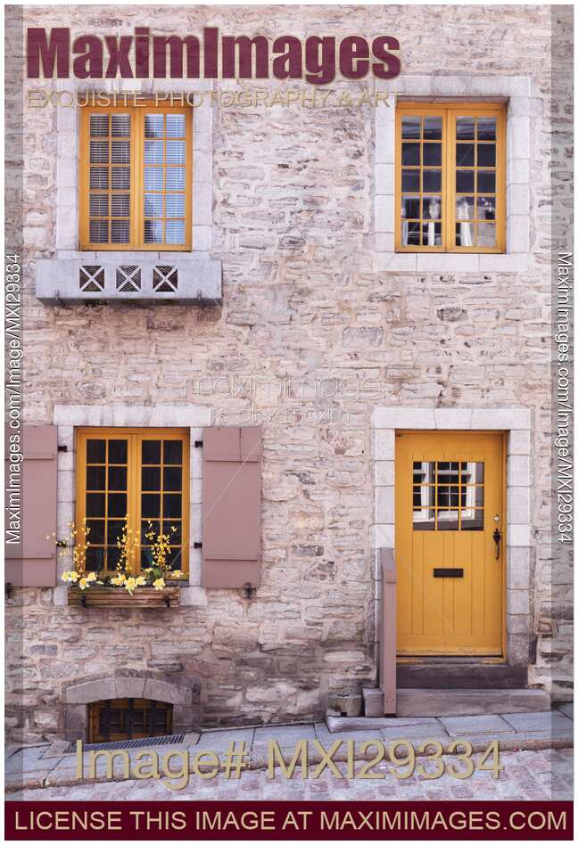 House with historic architecture details in Old Quebec City