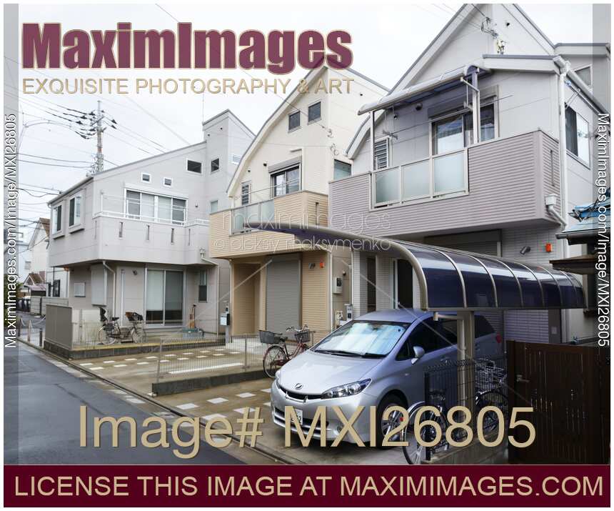 Houses on residential street in Tokyo