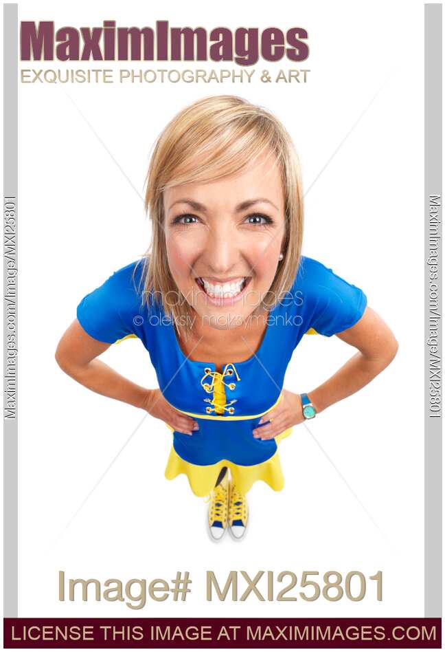 Humorous portrait of smiling young woman