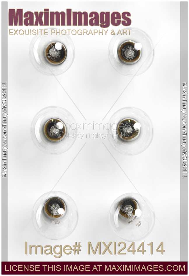 Incandescent light bulbs on white