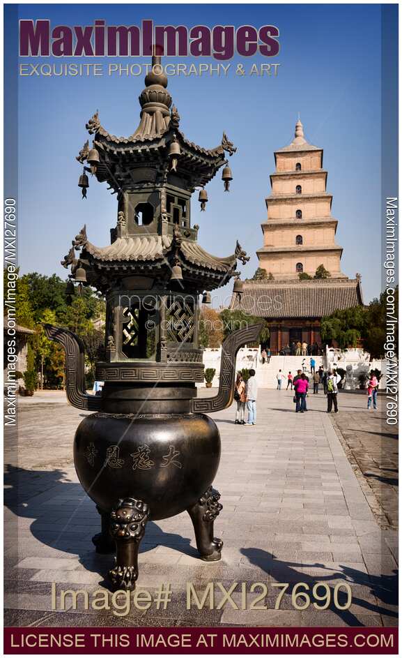 Incense burner at Big Wild Goose Pagoda in Xi'an